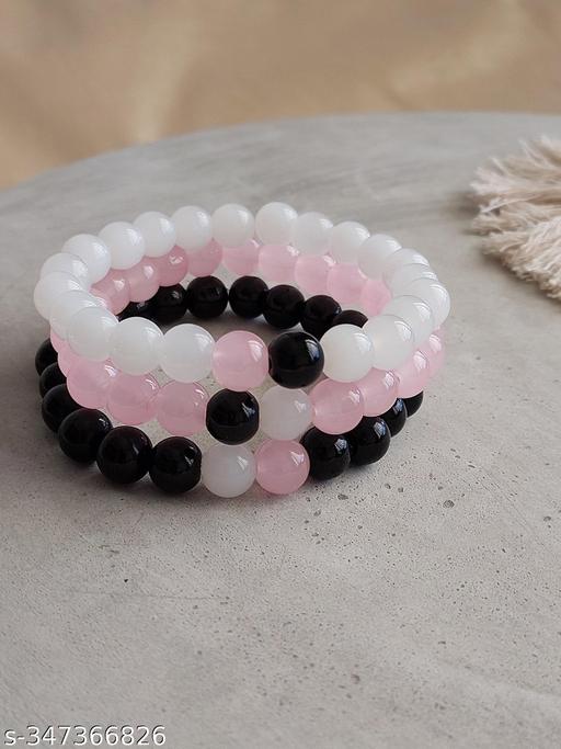 Pink Matching Beads Bracelet (Pack of 3)