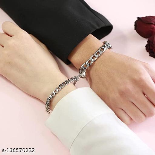 2pcs Magnetic Couple Bracelets for Women Men, Vows of Eternal Love Adjustable Jewelry Gifts for Lover Boyfriend Bestfriend