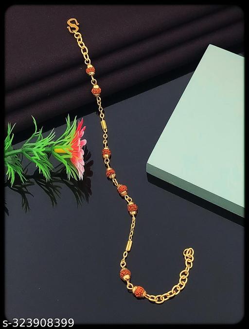 Unique Rudraksha with Gold Cap Gold Hand Bracelet