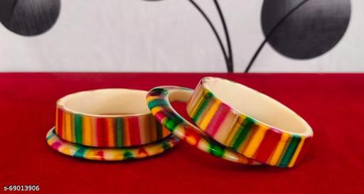 Rajwadi Special Indian Traditional Handmade Work Bangles / Kada Sat ( RJP - 895 )