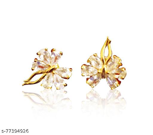 STUD WITH CAUSAL WHITE STONE