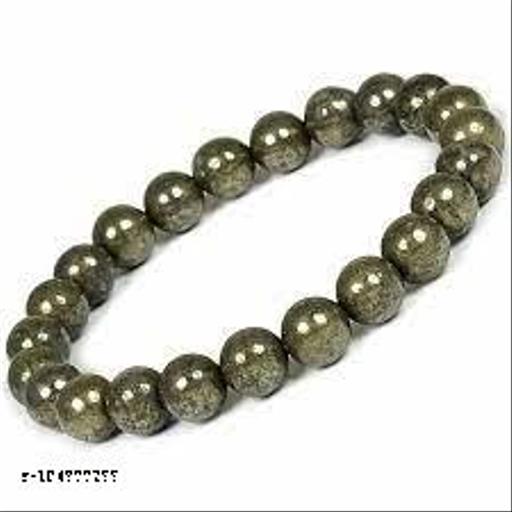 Natural stone best quality pyrite 8mm free size adjustable beaded bracelet