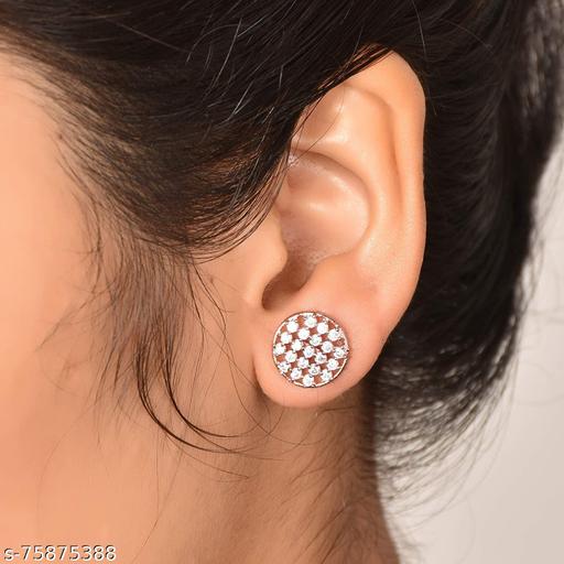 Gold Plated American Diamonds Sparkling Studs Earrings for Women and Girls- (BDERG_AD36073)