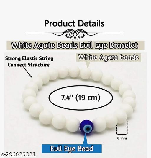 White evil eye bracelets for boys and girls