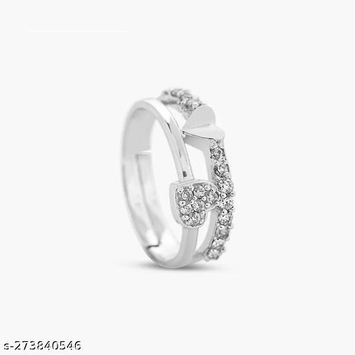 Women's American Diamond 2 Heart Rings Under Rs 100