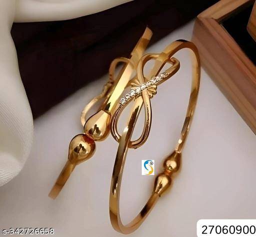 New designer premium quality gold plated ad diamond adjustable kadli