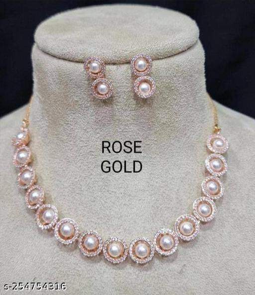 Rose-Gold-Sliver-Nekless-For-Women-/-Girls