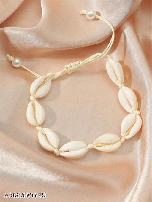 KISHOR COLLECTION Beach Natural Shell Design Braslet & Anklet for Girls & Women (Pack of 1)