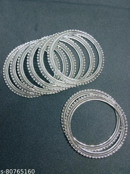 Navjai Bridal Bangles Traditional Design Jewellery Dhulhan Chura Boho Vintage Oxidised Beads Silver Golden Colour Bangles Kade Kangan for Women & Girls Pack of 16