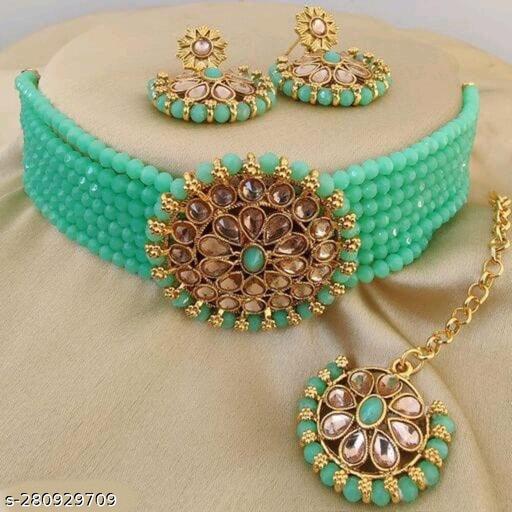 JD-Jewellery-BARELI-SET-Pack-of-1-Golden-Plated-Choker-Necklace-set-with-1-Pair-of-Earrings-jewellery-set