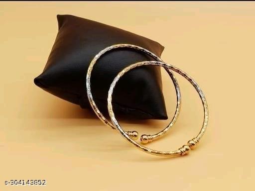 Silver Golden Adjustable KadliBangle Set of 2