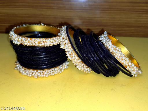 AURA GLASSMART FANCY BAJRA SET | BAJRA AND VELVET KANGAN SET | AURA GLASSMART FANCY BANGLE SET WITH 24 GLASS VELVET BANGLES AND 4 BAJRA KANGAN SET