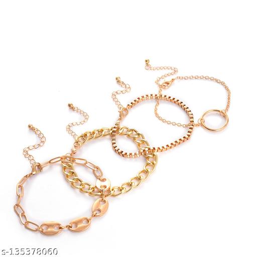 SOHI Women 4 Gold-Toned Gold-Plated Link Bracelet
