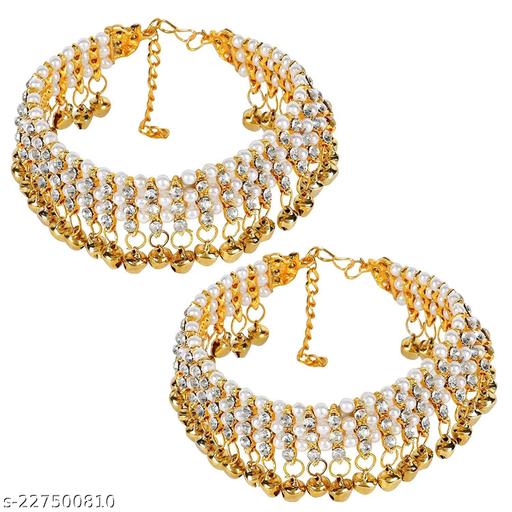 Traditional Style Belly Dance Payal / Golden Plated pair Anklets Foot Bracelet Payal Jhanjar Jewelry Jewellery /Traditional Bollywood Panjeb Jewelry