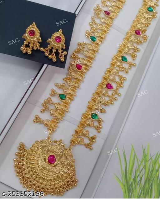 Gold-plated-Kolhapuri-saaj-necklace-set