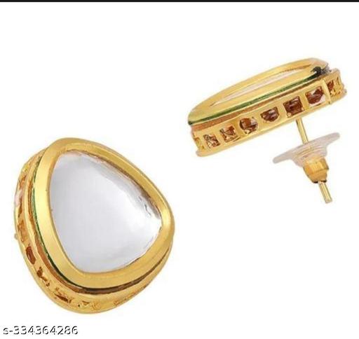 Kundan with back meenakari earrings