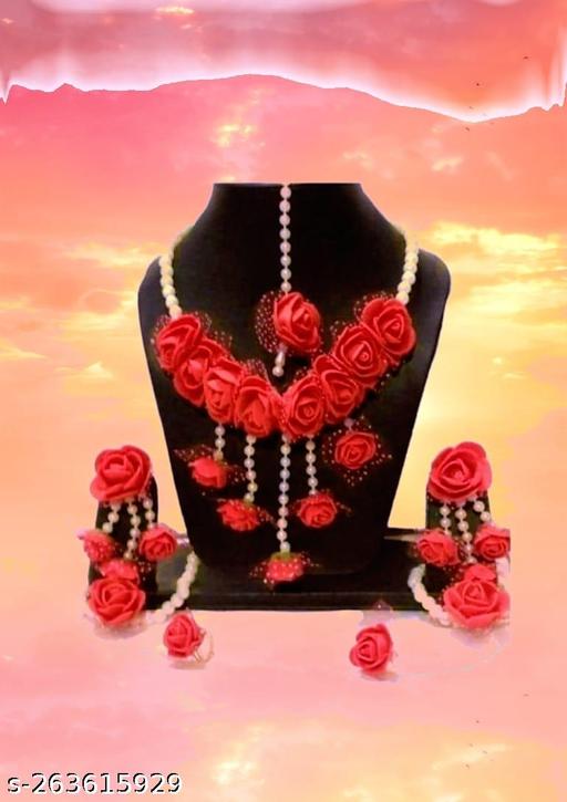 Flower-Jewellery-Set-For-Women-and-Girl-Haldi/Mehandi/Wedding-Occasion