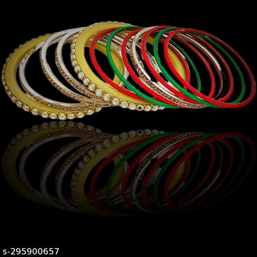 VAIRYIKA METAL ZIRCON MATTE BANGLE SET FOR BRIDAL pack of 42
