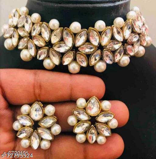 Kundan-Flower-Bridal-Ethnic-Choker-Necklace-Set-For-Women-&-Girls