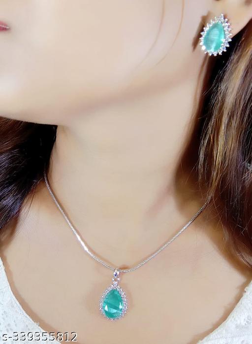 Precious-Original-American-Diamond-Sky-Blue-Color-Pendant-Set