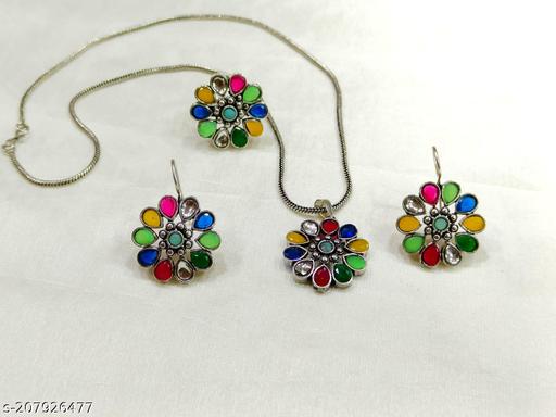 Multicolour-Combo-Pendant-Chain-Ring-and-Earring