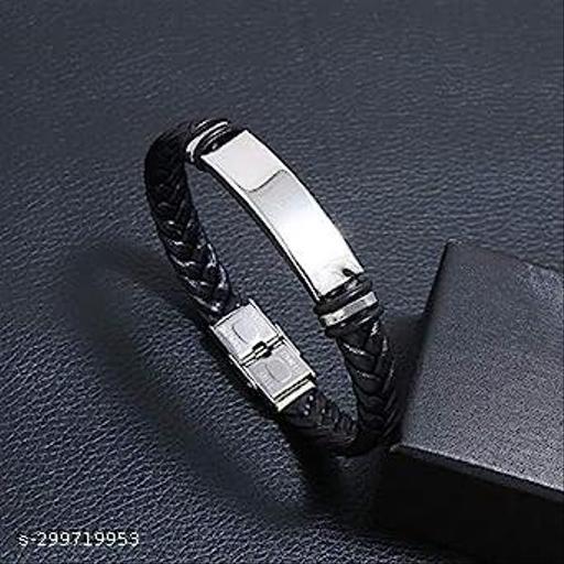 Ru Collection Beautiful Leather, Stainless Steel Bracelet