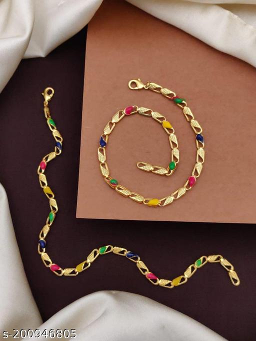 IL Women's Alloy Material Gold Plated Anklets Payal For Women And Girl