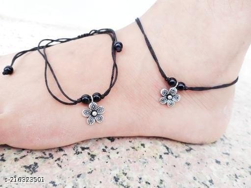 Traditional And Stylish Fency Thared Anklet for Women And Girls. ( Pack Of 2 Pics )