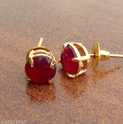 Round Ruby Stud earrings