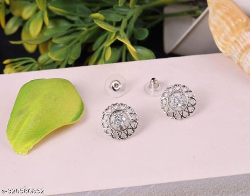 ITALIAN SILVER plated fency american diamonds studed original kalkati designer stud earrings for women and girls…