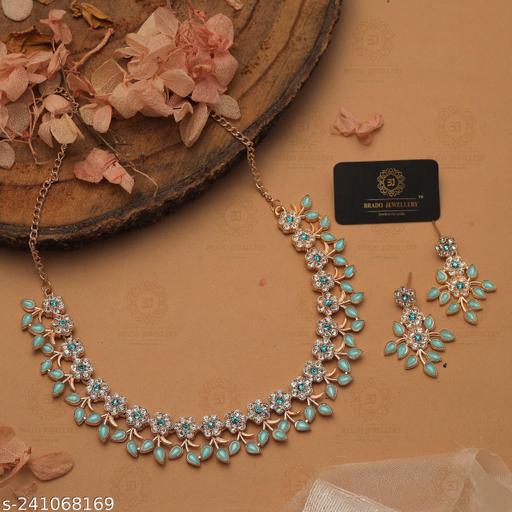 ROSE-GOLD-PLATED-NECKLACE-DIAMOND-FINISH-WITH-EARINGS