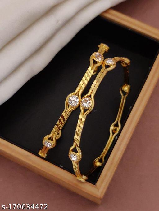 Twinkling Fashionable Fusion Golden Stone Beads Beautiful Women Bangles Bracelets for girls