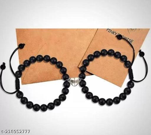 TF (black dori) Magnetic Couple Bracelets for Women Men, Vows of Eternal Love Adjustable Jewelry Gifts for Lover Boyfriend Bestfriend