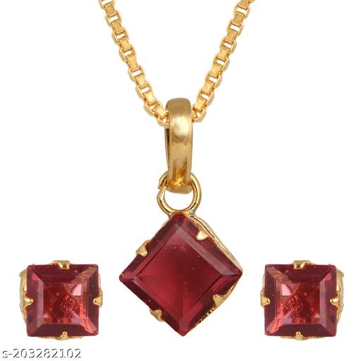 Archi-Collection-CZ-Pendant-with-Chain-and-Earrings-for-Women,-LT212