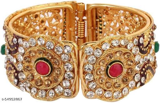 Royal Jewellery Alloy Diamond Gold-plated Bracelet Set