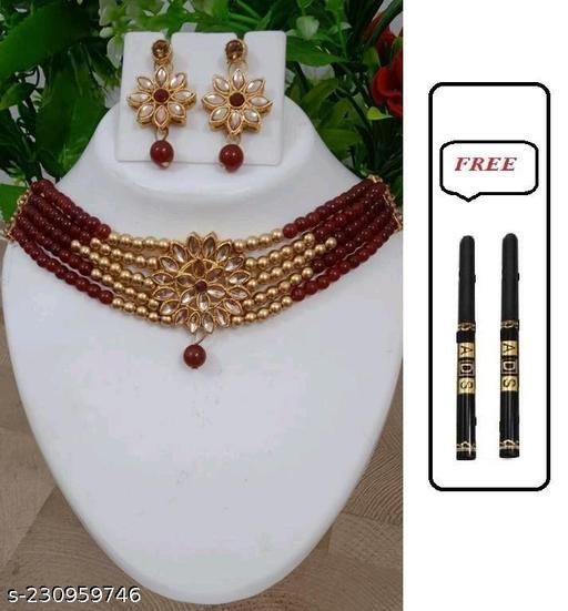 Aisha-Maroon-Jewellery-Set-With-2-ADS-Kajal