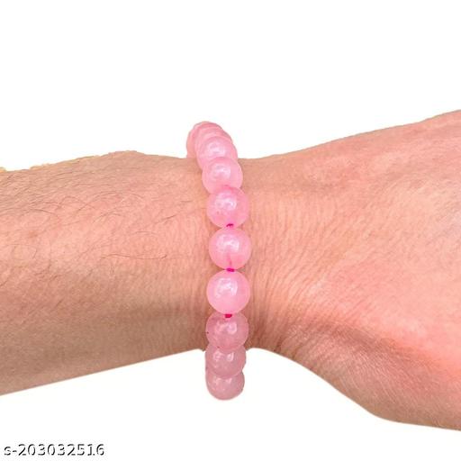 Natural Certified Rose Quartz 8 mm Crystal Stone Beads Bracelet