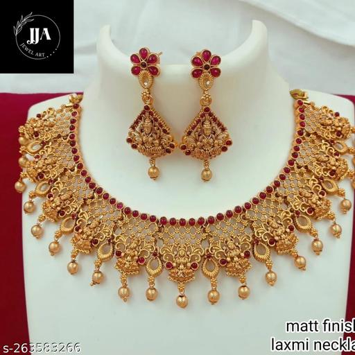 SHREE-ADINATH-CREATIONS-Traditional-South-Indian-Ruby-stones-Jewellery-|-Gold-Plated-Jewellery-||Designer-Jewellery-Set-||-Womens-Jewellery-Set-||-Gold-Plated-South-Indian-Jewellry-Set-II-Necklace-with-Earings-Set-II-South-Indian-Round-Floral-Jewellr