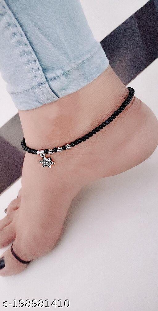 The Precious Cat Latest oxidised Anklet for women and Girls