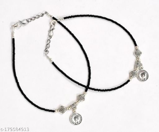 Oxidised Silver Plated Fashionable Anklet