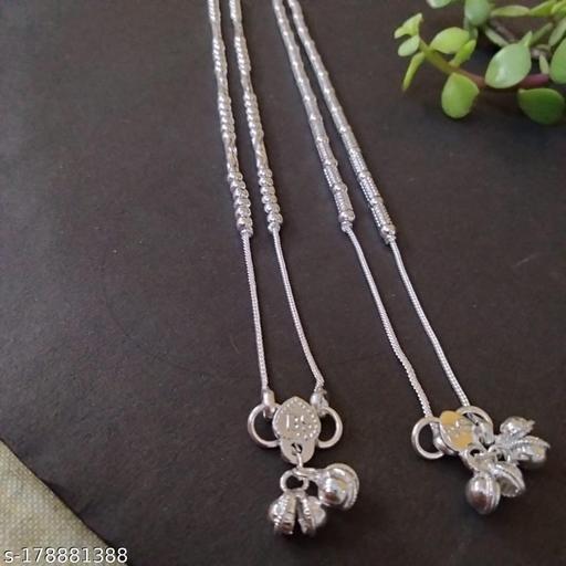 Designer Oxidised Silver Anklets Combo , Fashion Anklets