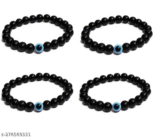 Trendy stylish evil eye black 4 Braclet set for boy and girls