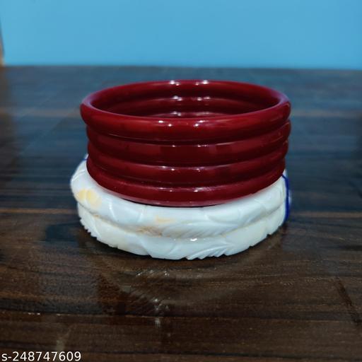 AN Fashion 1 Pair Of Saru Shankha with 4pc Red Pola free NEW SHAKHA POLA FOR WOMEN