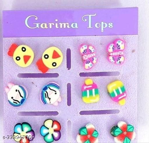 stylish designer animated design small stud for girls[set of 6) in ones