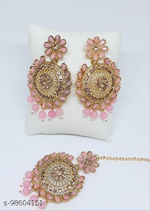 Contemporary-Drop-Shape-Earrings-With-tika-jewellery-set