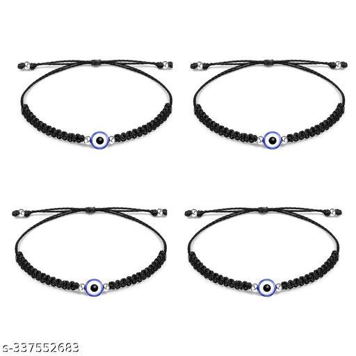Rudrakshi Craft Handmade Evile Eye Black Thread Bracelet Complete Flamingo Evile Eye Couple Bracelet , Friend Bracelet , Soulmate Bracelet Adjustable Bracelet For Women ( Pack of 1 )