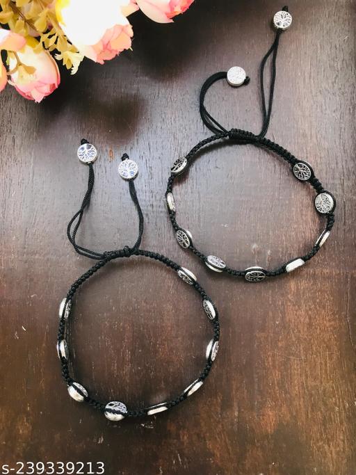 Sattyaki Oxi Gunmetal Black Dori Anklets