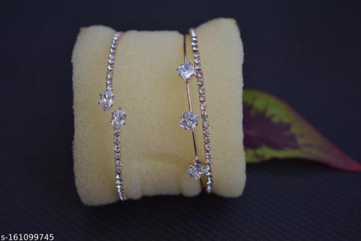 RUJULA American Diamond Rose Gold Plater Bracelet - Pack Of 2