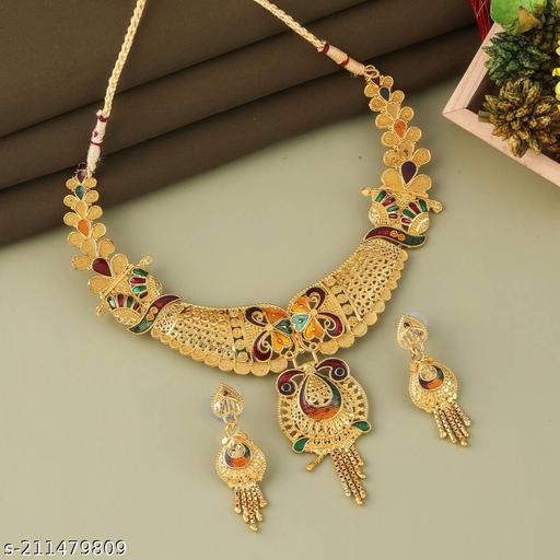 Primectrla-gold-plated-necklace-Jewellery-Set