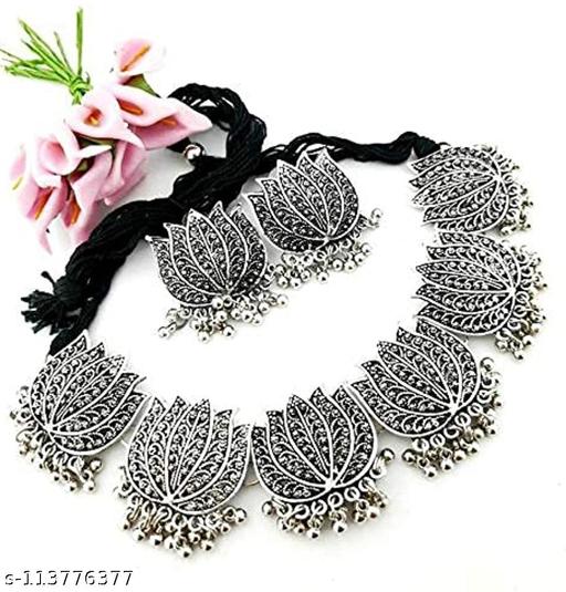 WKND-Oxidise-Flower-Choker-Set-For-Girls-&-Women